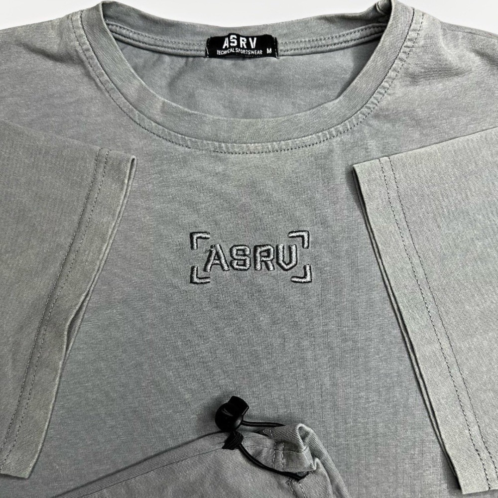 ASRV Shirt Mens Medium Faded Gray Oversized Cinch DSG-1026 Gym Workout Lifting